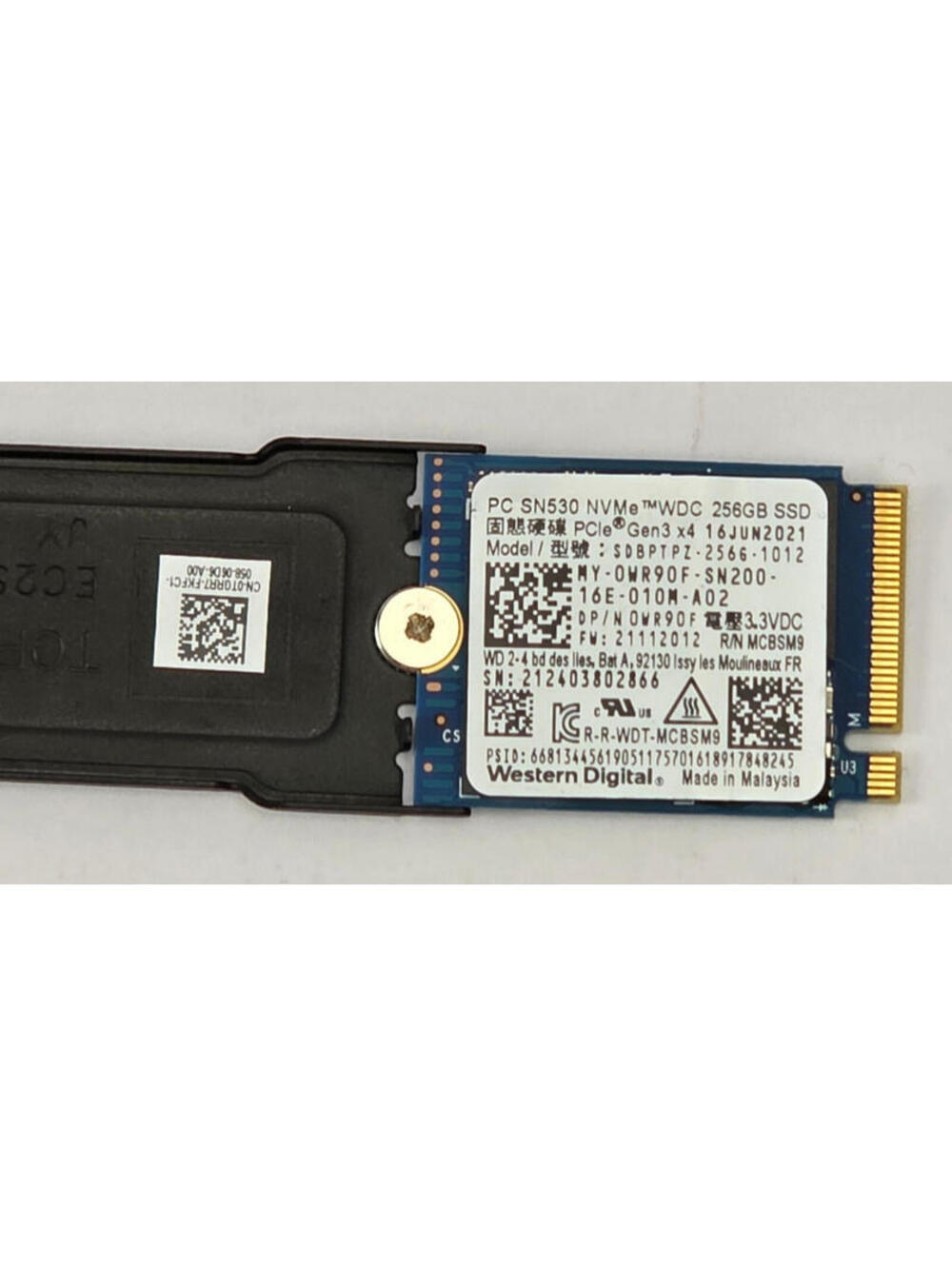 Western Digital PC SN530 256GB NVMe M.2 2230 SSD SDBPTPZ-256G-1012